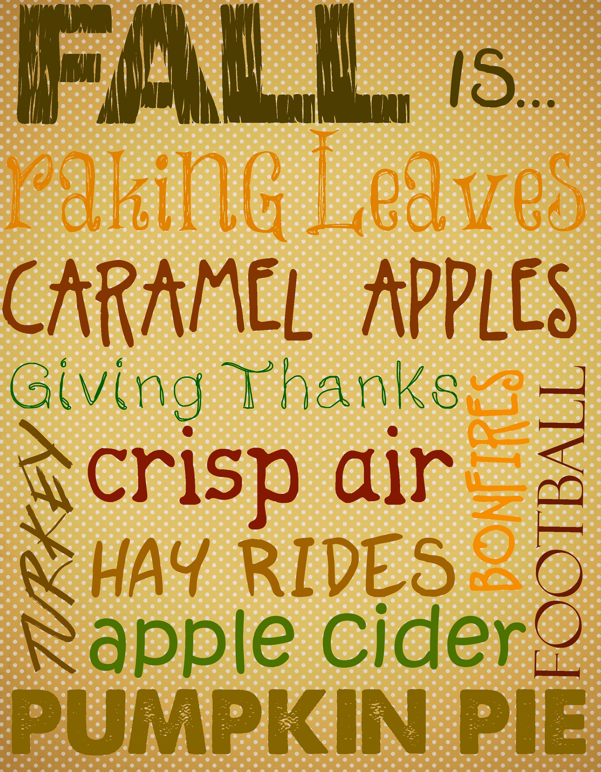 Fall Subway Art ~ Free Printable - A Fun and Frugal Life